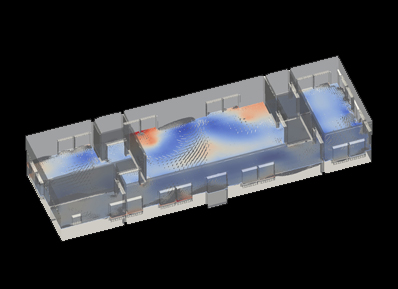 CAD-Diagramm zur Darstellung der Lüftungsanalyse in einer Gebäudeumgebung – ICON Cad diagramm zur darstellung der lüftungsanalyse in einer gebäudeumgebung